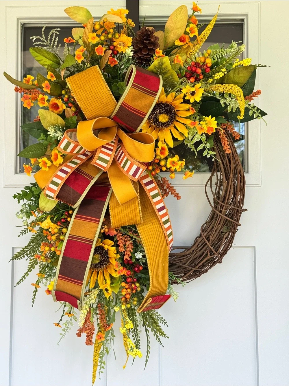 Large Golden Harvest Grapevine Wreath